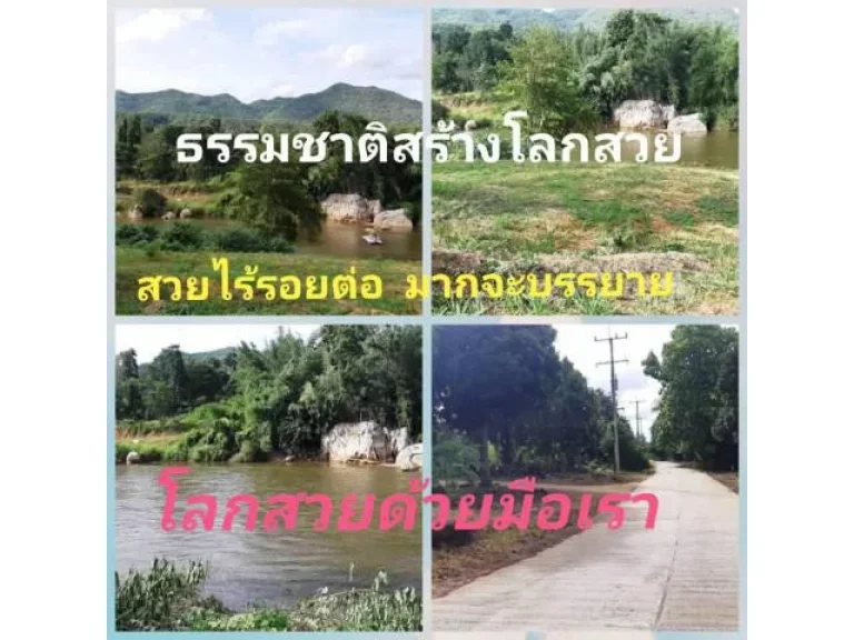 นี่ก็ถูกซะเคยตัว ขายของแพงไม่เป็น พบแปลงงามเมื่อยามต้องการพอดี เขตธรรมชาติสวยงาม เป็นทางเลือกสำหรับผู้ที่พอใจ ที่ติดแม่น้ำแควน้อยสวยเกินคำบรรยาย