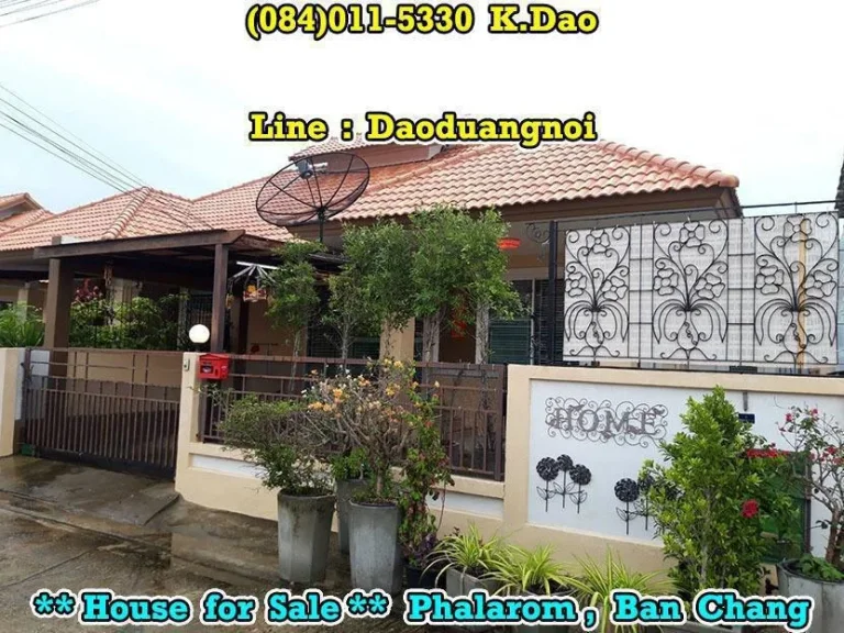 Phalarom Ban Chang For Sale Located on the road to Phla Beach and Motorway