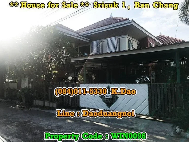 Detached House in Vintage Style Srisuk 1 Ban Chang For Sale 35 MB