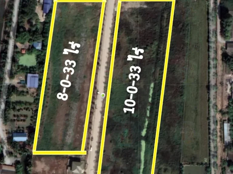 S302 ขายที่ดินเปล่าขนาด 10 ไร่และ 8 ไร่ ที่ถมแล้ว ติดถนนทั้ง 2 ด้าน ไทรน้อย นนทบุรี