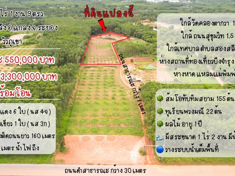 ที่ดินสวนผลไม้ ราคาถูกที่สุด วิวภูเขา บรรยากาศดีมาก