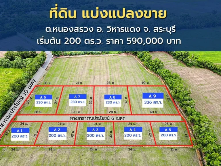 ที่ดินแบ่งแปลงขาย พัฒนาให้เรียบร้อย โฉนด ครุฑแดง ที่ดิน พร้อมถม ติดถนนสาธารณะประโยชน์ทุกแปลง