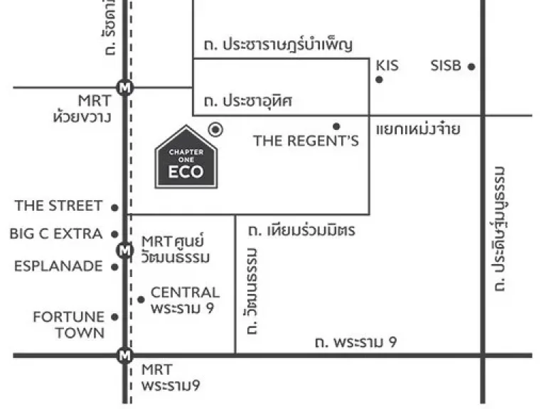 ขายคอนโด Chapter One Eco รัชดา-ห้วยขวาง 1 bedroom ตึก D วิวสวน ขนาด 29 ตรม เฟอร์ครบ