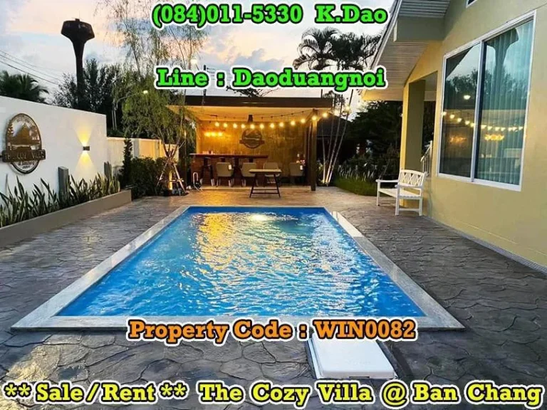 The Cozy Villa Ban Chang Pool Villa SaleRent Mountain area green scenery and private