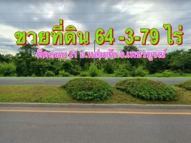 ขายที่ดินหล่มสัก ติดถนนสาย 21 กมที่ 249 เนื้อที่ 64-3-79 ไร่