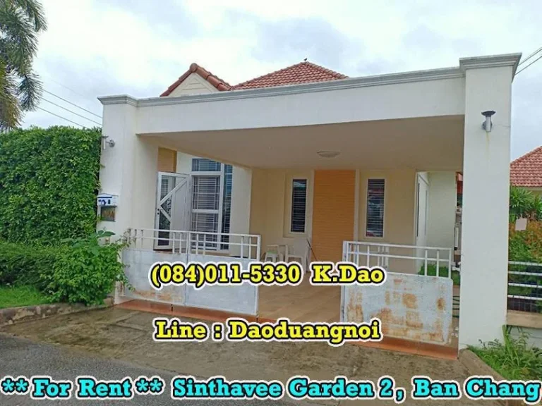 Sinthavee Garden 2 Ban Chang For Rent Rental Fee 15000 Baht