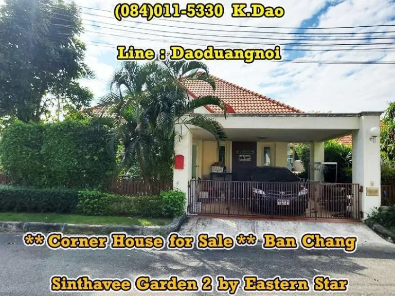 Sinthavee Garden 2 Ban Chang For Sale Corner House Fully Furnished Sales Price 25 MB