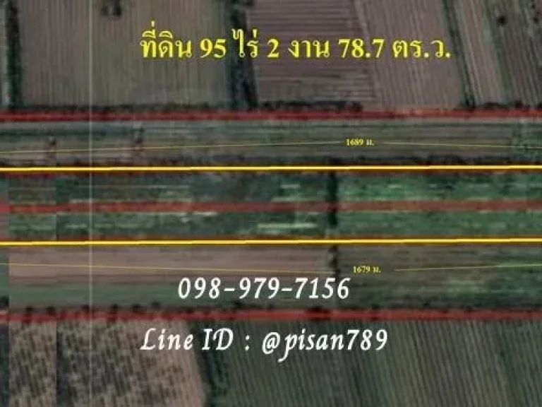 P302 ขายที่ดิน 95 ไร่ 2 งาน 787 ตรว ติดถนนใหญ่เส้นรังสิต-นครนายก คลอง 9 ขาออก พื้นที่สีชมพู ที่อยู่ ตำบลบึงบา อำเ