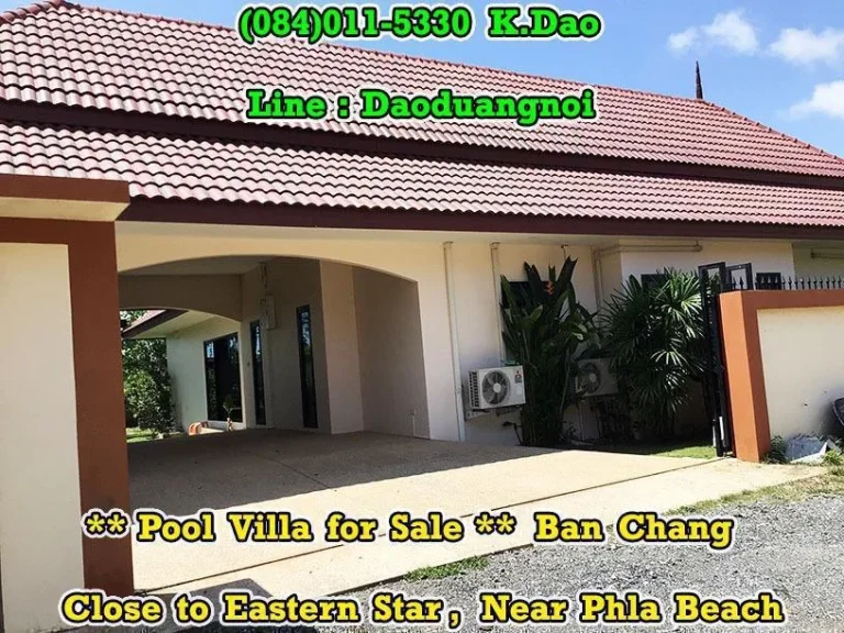 Pool Villa near Phla Beach Ban Chang For Sale Land Area 200 Sqrwah 4 Bedrooms 4 Bathrooms