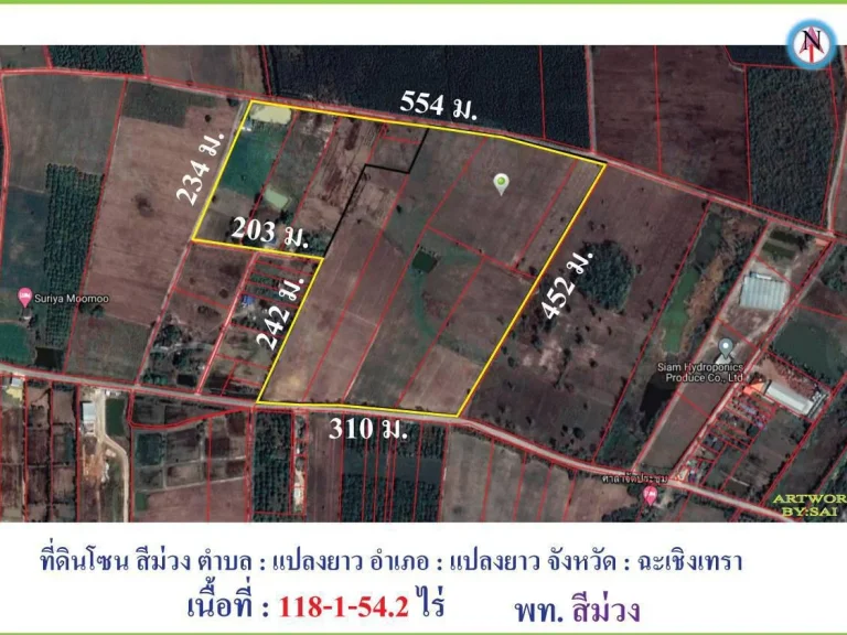 ที่ดินผังสีม่วง ตไม้แก่น อแปลงยาว ฉะเชิงเท่า 118ไร่