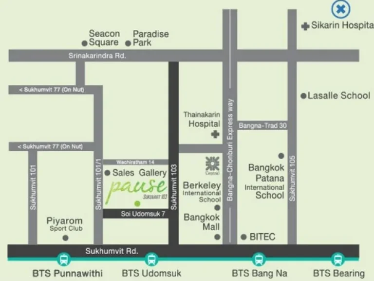 CR-8343 ให้เช่าคอนโด พอส Pause สุขุมวิท 103 ใกล้รถไฟฟ้า BTS อุดมสุข