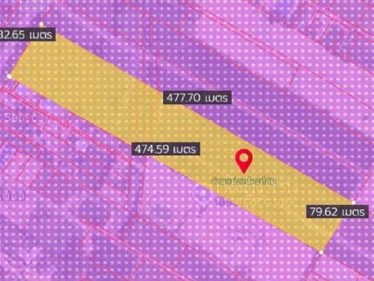 ขายที่ดินนิคมพัฒนา 22 ไร่ ซอย12ติดถนนเส้นรย2026 ผังสีม่วงลาย