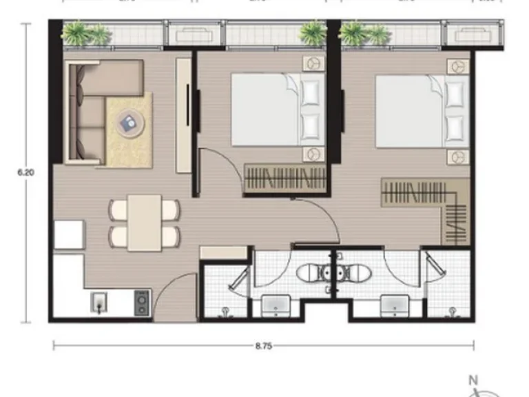 Condo Noble BE19 ใกล้ BTS อโศก 5207 ตรม 2 นอน 2 น้ำ