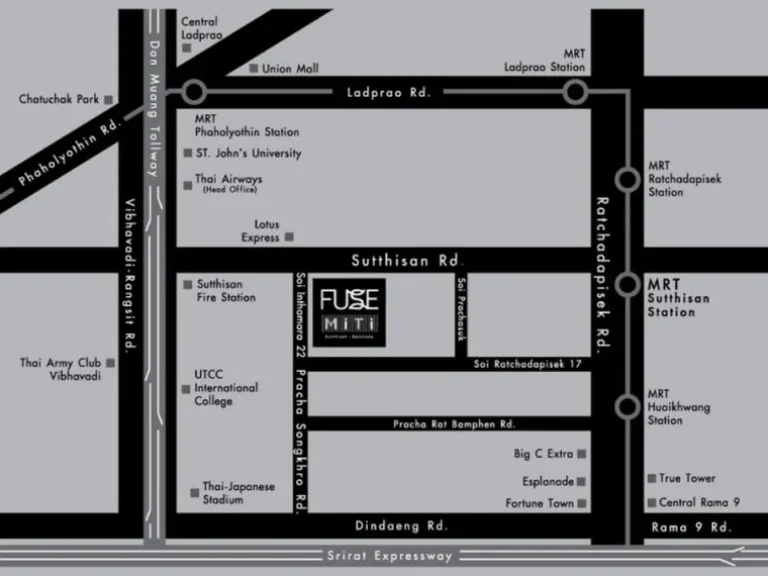 Condo Fuse Miti Sutthisan-Ratchada 346 ตรม 1 ห้องนอน ชั้น8