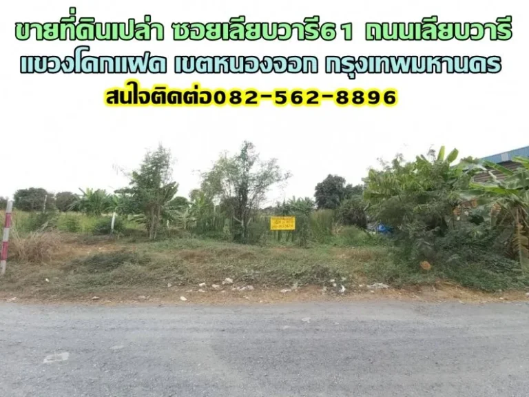 ขายที่ดินเปล่า ซอยเลียบวารี61 แขวงโคกแฝด เขตหนองจอก