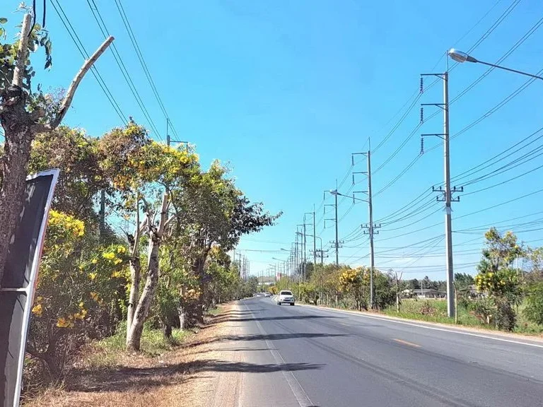 ขายที่ดินบ่อทอง 6 ไร่ ติดถนนทางหลวง ใกล้สี่แยกหนองเสม็ดชลบุรี