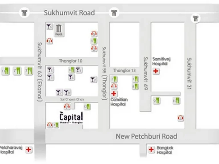 ขายคอนโดThe Capital Ekamai-Thonglor ชั้น 12A ทิศตะวันออก 1ห้องนอน