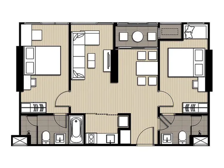 ให้เช่าคอนโด Ideo Q Chula-Samyan 2 ห้องนอน ขนาด 67 ตรม