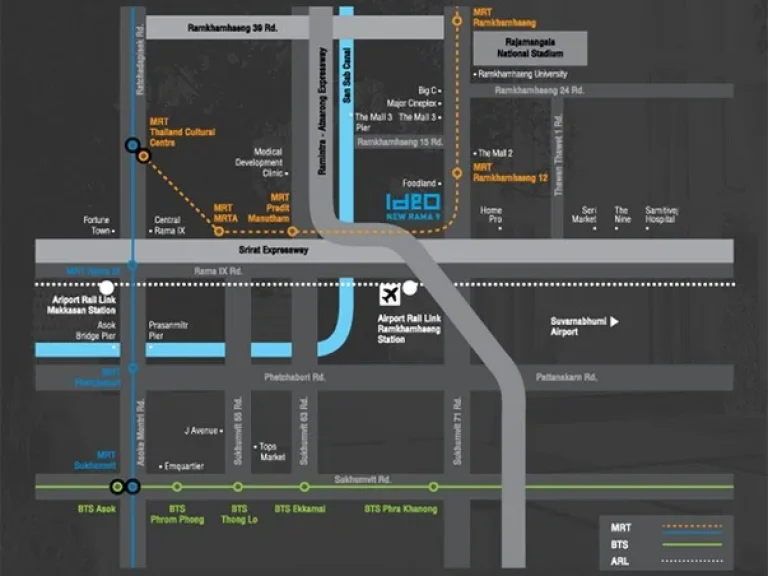 ขายดาวน์ Ideo New Rama 9 ขนาด 1 ห้องนอน 31 ตรม ใกล้ MRT พระราม 9