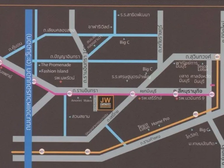 ขายดาวน์ด่วน คอนโด JW StationRamintra สถานีรถไฟฟ้าเศรษฐบุตร type A 2428 ตรม ชั้น 11