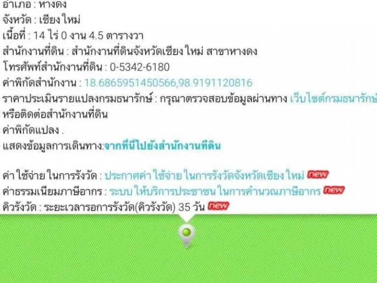 ขายที่ดินเชิงดอย ตน้ำแพร่ อหางดง เชียงใหม่