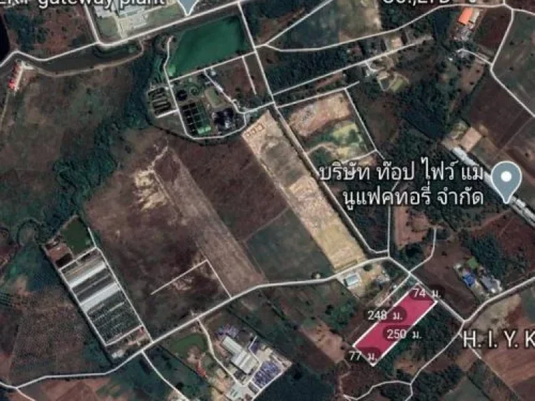 ขายด่วนที่ดิน 12ไร่ ผังสีม่วง ติดนิคมเกตเวย์ ติดถนนดำ