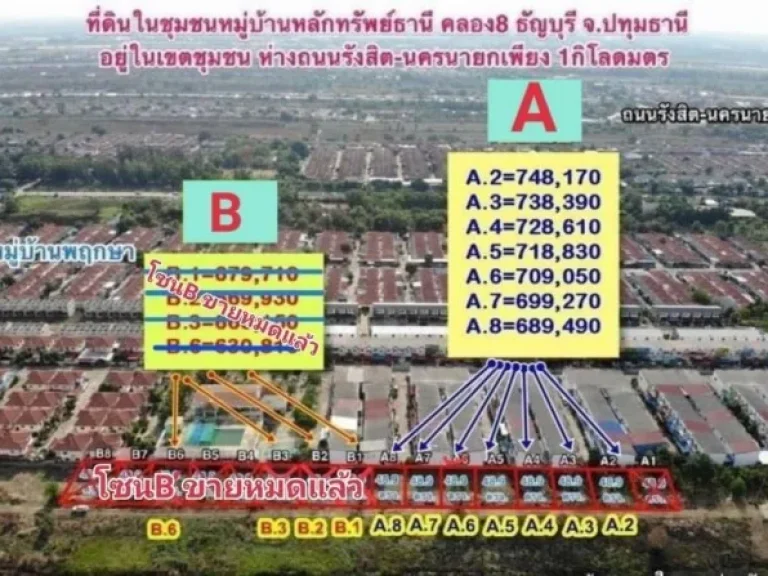 ZSC251125 ขายที่ดิน ทำเลทอง รังสิต ปทุมธานี ถูกมาก ราคาหลักแสน