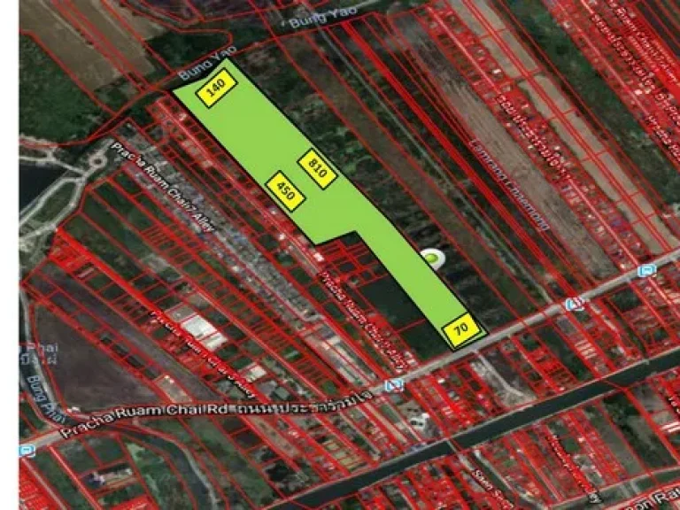 ที่ดินเนื้อที่ 51 ไร่ ไร่ละ 7 ล้าน มีนบุรี ห่างรถไฟฟ้ามีนบุรี 5 กิโลเมตร