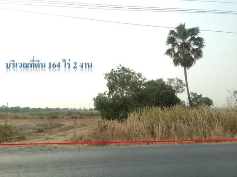 ขายที่ดินติดถนนเลียบคลองระพีพัฒน์แยกตก 164-2-0 ไร่ อวังน้อย อยุธยา ห่างถนนธัญบุรี 352 300 ม