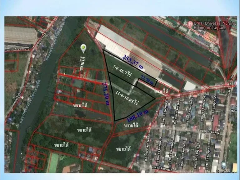 ขาย ที่ดินผังสีแดง บนถนนบางนาตราด กม 27 ขาเข้า 18-0-56 ไร่ 25 ล้านไร่