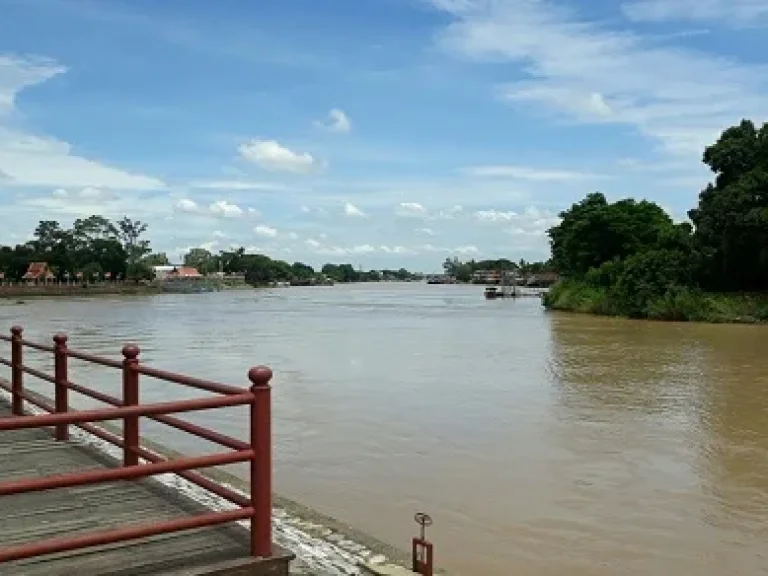 ขายที่ดินริมแม่น้ำเจ้าพระยา วิวสวยมาก ๆ อยู่นอกเกาะเมืองอยุธา มองเห็นวัดพนัญเชิง