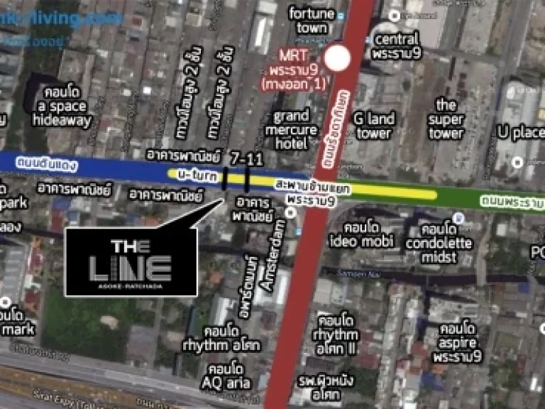 ขาย Condo THE LINE อโศก - รัชดา ชั้น High Floor ใกล้ MRT พระราม 9 ขนาดหน่วย 5025 ตรม ประเภทหน่วย Type 2B 2 bed 1 bath