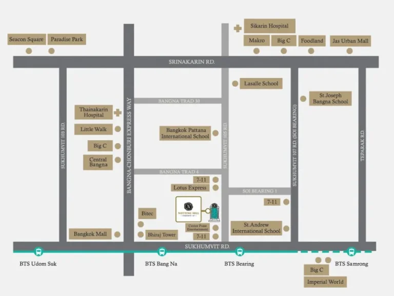 ขายดาวน์ คอนโด Notting Hill Sukhumvit 105 บางนา กรุงเทพ