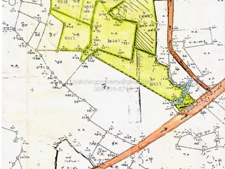 ขายที่ดิน สาริกา-นารอง นครนายก 82 ไร่ ติดทางหลวง 3049 ใกล้สนามกอล์ฟ Royal Hill