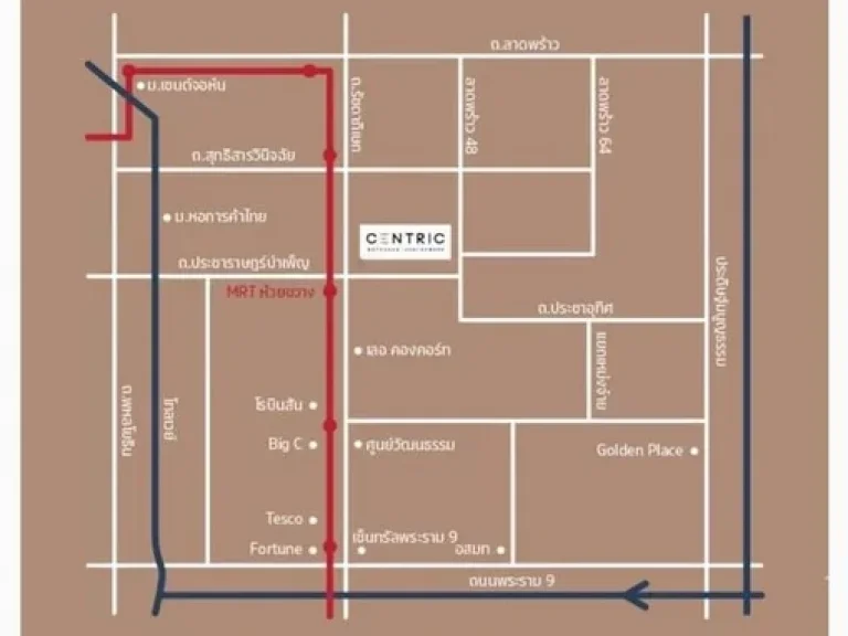 คอนโดพร้อมอยู่ The centric รัชดา-ห้วยขวาง 32ตรมใกล้MRT เพียง 50 เมตร