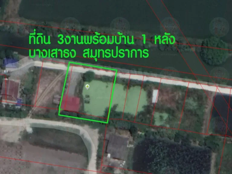 ที่ดินบางเสาธง 3 งาน พร้อมบ้านไม้ 1 หลัง สมุทรปราการ