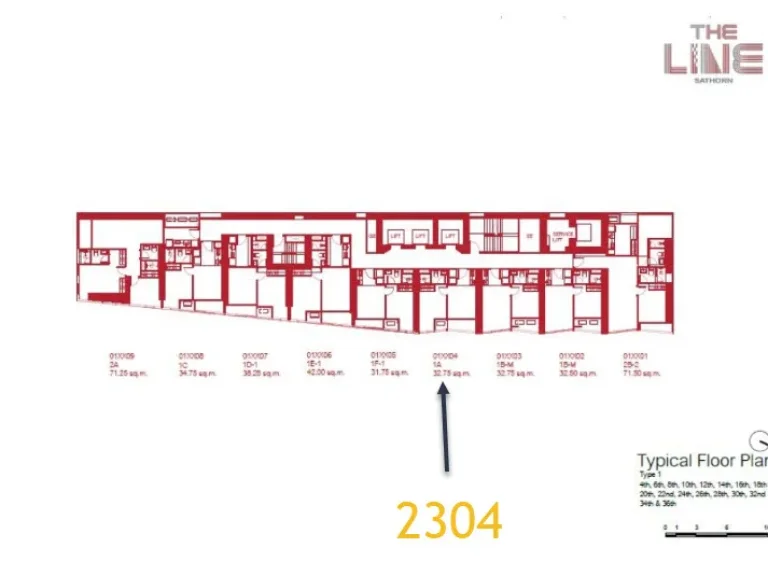 ขายดาวน์ The Line Sathorn คอนโด ตำแหน่งสวยวิวมหานคร ชั้น 23 ตำแหน่ง 04 2304 ราคารวม 9ล้านนิดๆ