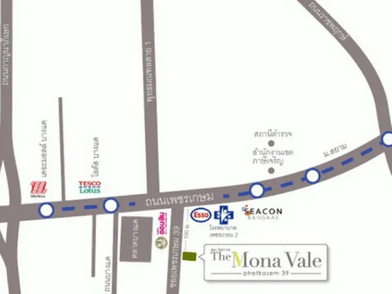 ให้เช่าคอนโด เดอะ โมนาเวล เพชรเกษม 39 The Mona Vale Phetkasem 39ใกล้ มหาวิทยาลัยสยาม