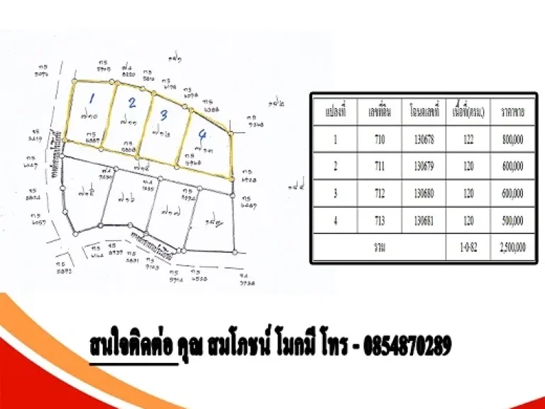 ที่ดิน 4 แปลง 1-082 ไร่