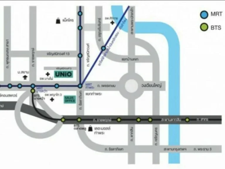 ให้เช่าคอนโด ยูนิโอ จรัญฯ 3 อาคาร 7 ชั้น 7 ขนาด 28 ตรม ใกล้รถไฟฟ้า MRT ท่าพระ