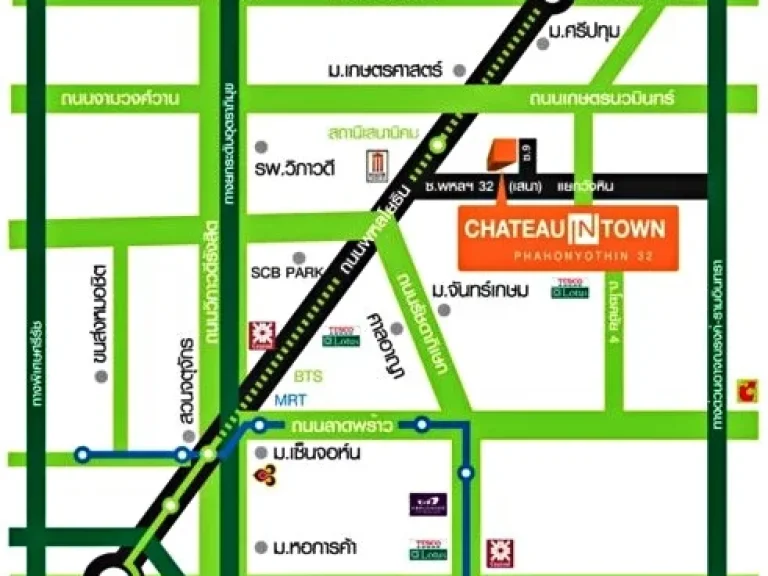 ให้เช่า 9000 คอนโดชาโตว์ อิน ทาวน์ พหลโยธิน 30 เฟส1 Chateau in town Phaholyothin30 Phase 1