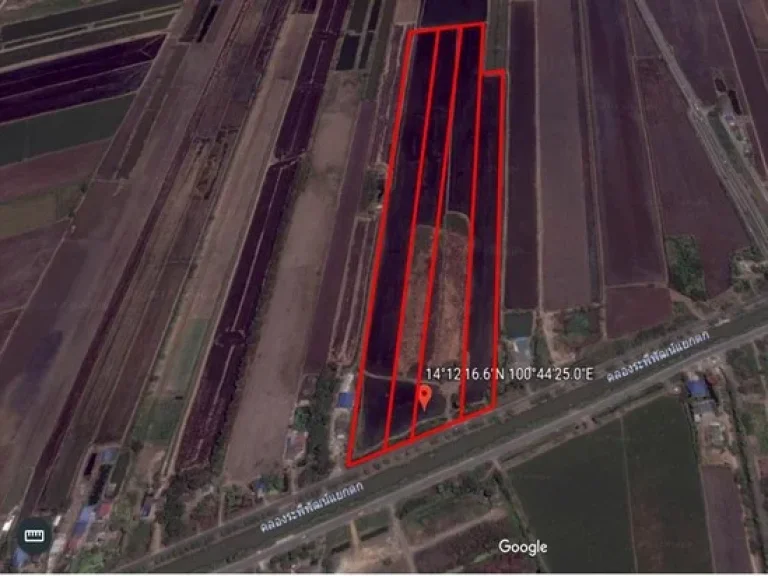 ขายที่ดิน 164-2-0 ไร่ ติดถนนเลียบคลองระพีพัฒน์แยกตก อวังน้อย จพระนครศรีอยุธยา ห่างถนนธัญบุรี หมายเลข 352 เพียง 300ม