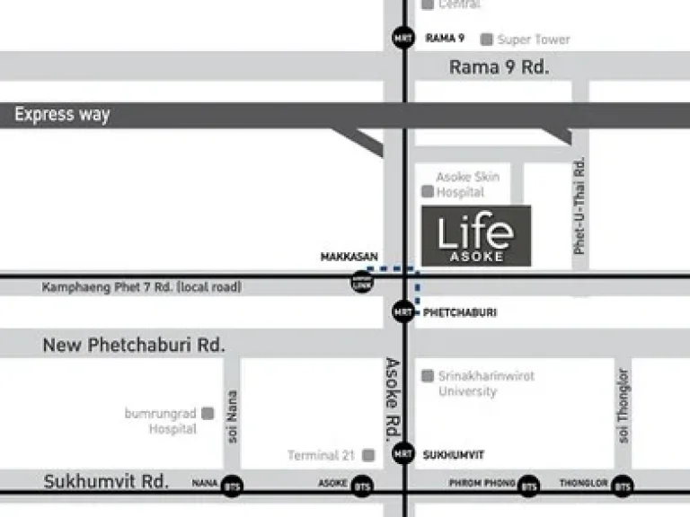 ให้เช่า คอนโด ไลฟ์ อโศก Life Asoke เพียง 1 ก้าว จาก MRT เพชรบุรี