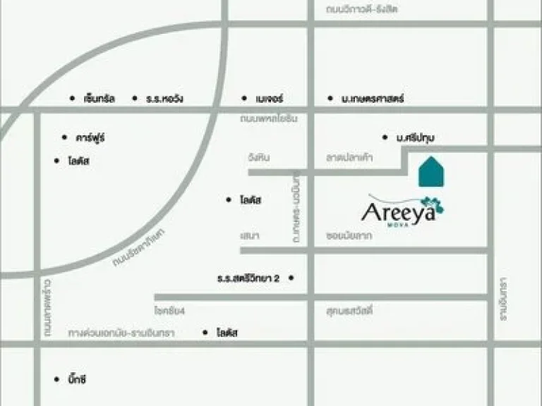 HR098 ให้เช่าบ้านอารียา โมวา เกษตร-นวมินทร์ พท28 ตรว 3 ห้องนอน 3 ห้องน้ำ อยู่ใกล้กับทางด่วนรามอินทรา-อาจณรงค์ บ้านสวยสไตล์โมเดอร์น