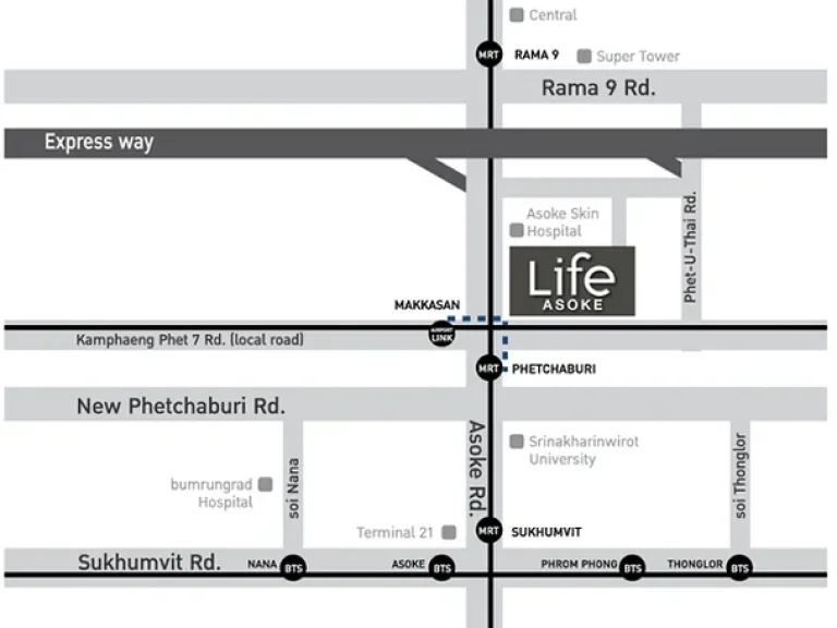 คอนโดLife อโศก ติดMRTเพชรบุรี 2 ห้องนอน ห้องมุม ตกแต่งทั้งห้องพร้อมเฟอร์ฯ