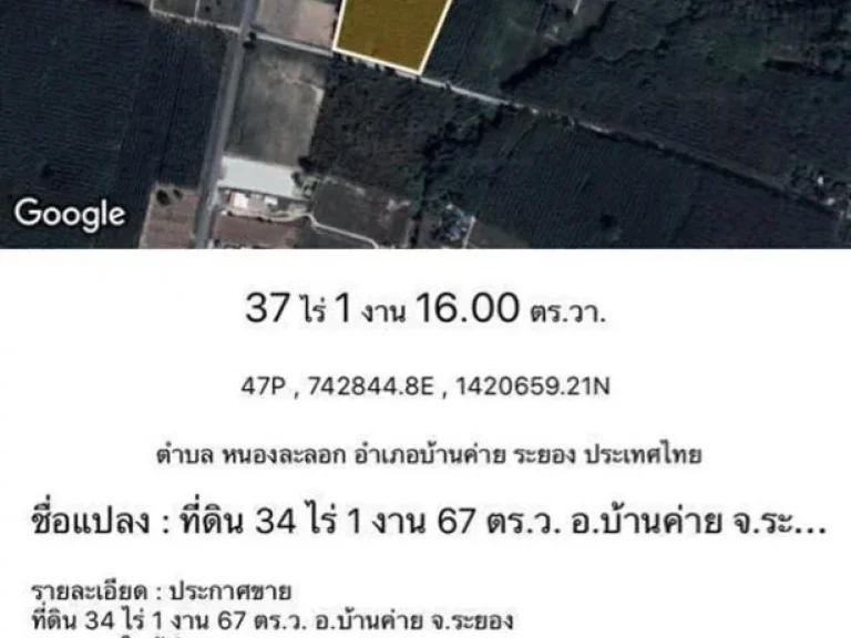 ขาย ที่ดินเปล่าระยอง สวนยาง 34ไร่ ทำเลดีใกล้อุตสาหกรรมเหมราช เหมาะสำหรับลงทุน