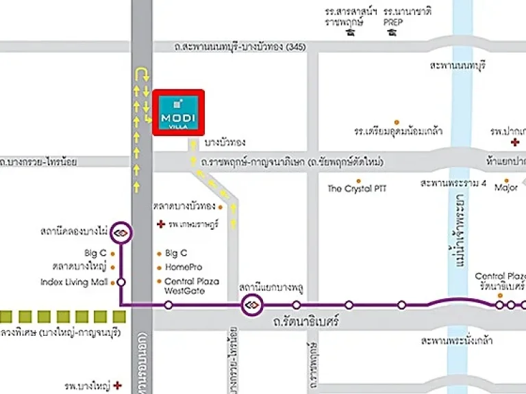 ขายบ้านเดี่ยว Modi Villa บางบัวทอง 3นอน 2น้ำ 39ล้าน 0957415150