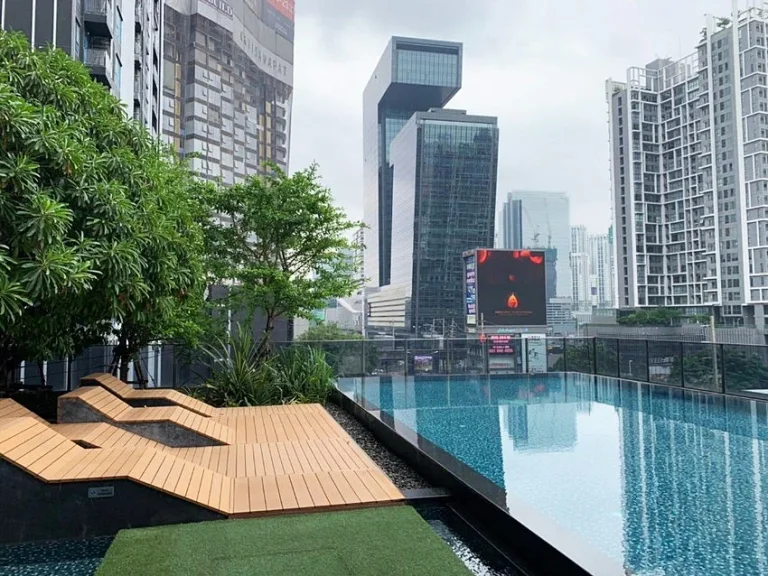 Condo Rhythm Asoke 1 เพียง 350 เมตร จาก MRT พระรามเก้า 415 ตรม ชั้น10 ห้องหัวมุม เฟอร์ครบ