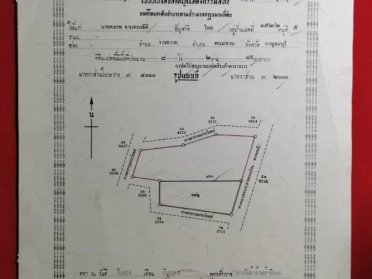 ขายถูก ที่ดินเปล่าติดถนนลาดยาง 8 ไร่ 2 งาน 89 ตรว บ้านหนองโสน กาญจนบุรี