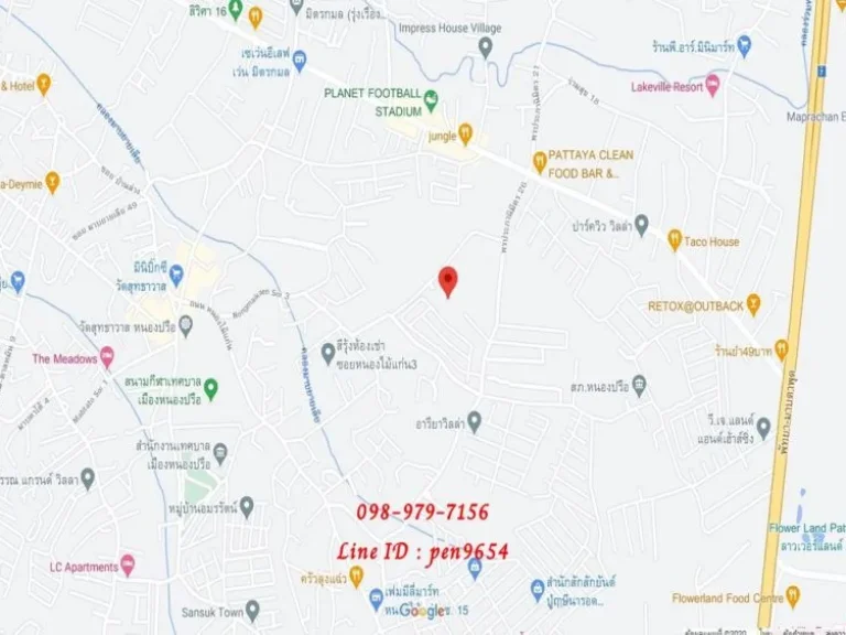 ขายที่ดิน 6 ไร่ หนองปรือ เมืองพัทยา ใกล้ปาร์ควิว วิลล่า ผังสีส้ม